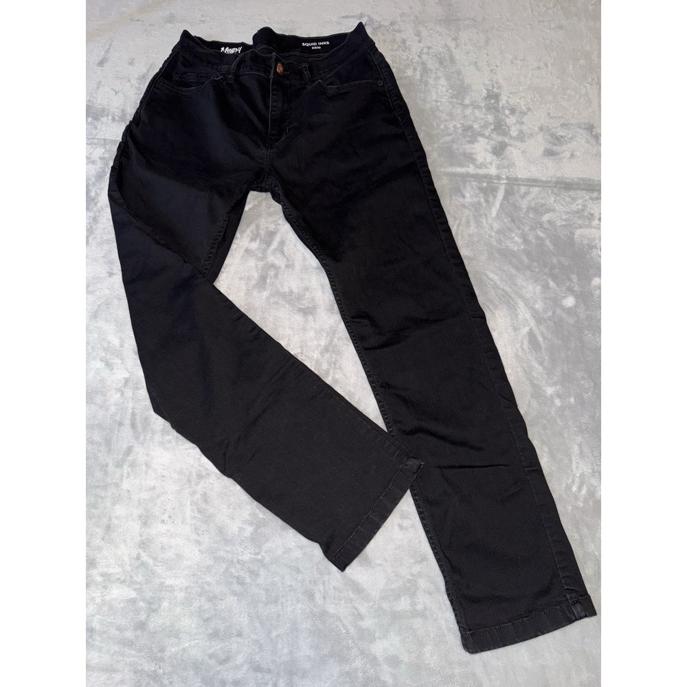 Mugsy Jeans Mens 31x30 Black Squid‎ Inks Stretch Denim Straight Leg Preppy